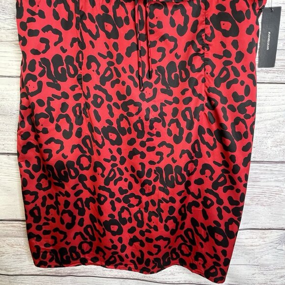 Lulu’s‎ Y2K Slip Dress Size XL Satin Animal Print Red NWT - Picture 4 of 15